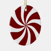 Peppermint Snoep Swirl Red en White Keramisch Ornament (Rechts)