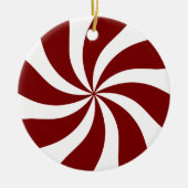 Peppermint Snoep Swirl Red en White Keramisch Ornament (Voorkant)
