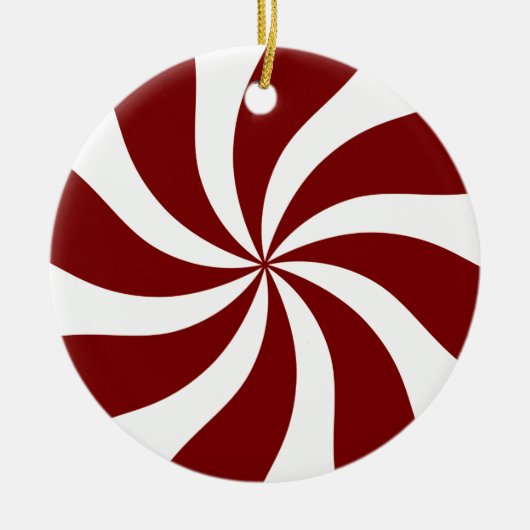 Peppermint Snoep Swirl Red en White Keramisch Ornament (Voorkant)