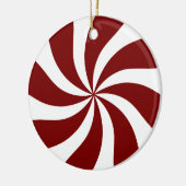 Peppermint Snoep Swirl Red en White Keramisch Ornament (Links)