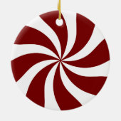 Peppermint Snoep Swirl Red en White Keramisch Ornament (Achterkant)