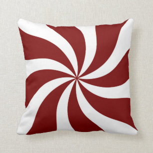 Peppermint Snoep Swirl Red en White Kussen