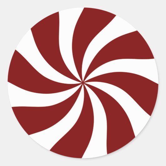 Peppermint Snoep Swirl Red en White Ronde Sticker (Voorkant)