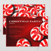 Peppermint Snoep - Uitnodiging voor Kerstmis (Voorkant / Achterkant)