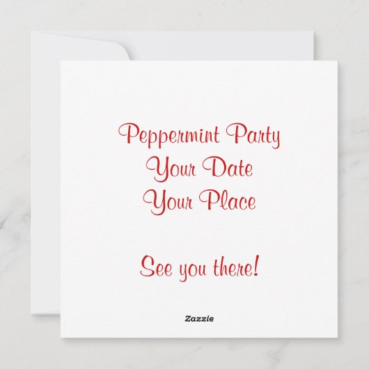 Peppermint Snoep Vakantie Kaart (Achterkant)