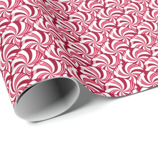 Peppermint Snoepjes Schaalbaar rood - kerstpatroon Cadeaupapier (Rol Hoek)