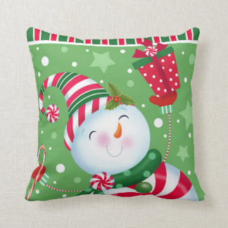 Peppermint Snowman Pillow Kussen