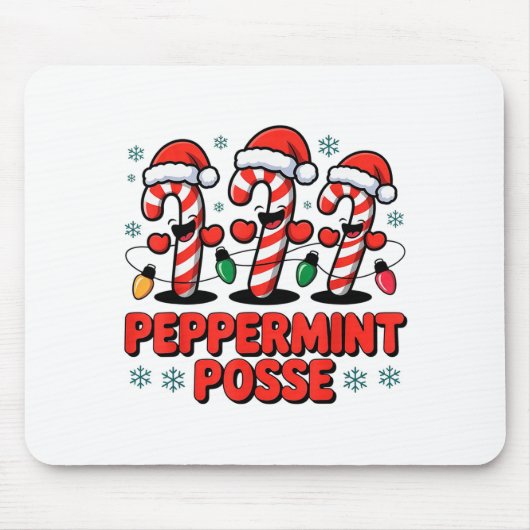 Peppermint Sse Candy Cane Funny Christmas Santa Ha Muismat (Voorkant)