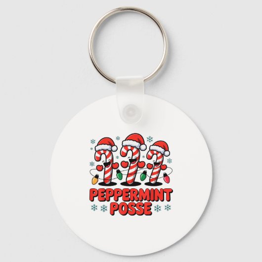 Peppermint Sse Candy Cane Funny Christmas Santa Ha Sleutelhanger (Voorkant)