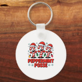 Peppermint Sse Candy Cane Funny Christmas Santa Ha Sleutelhanger (Voorkant)