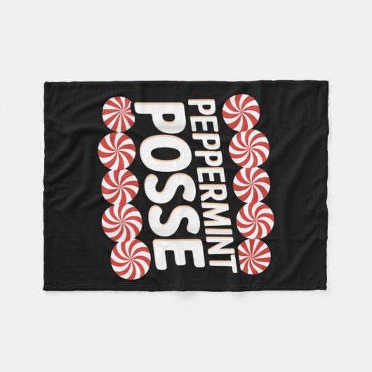 Peppermint Sse Festive Christmas Candy Theme Famil Fleece Deken (Voorkant (Horizontaal))
