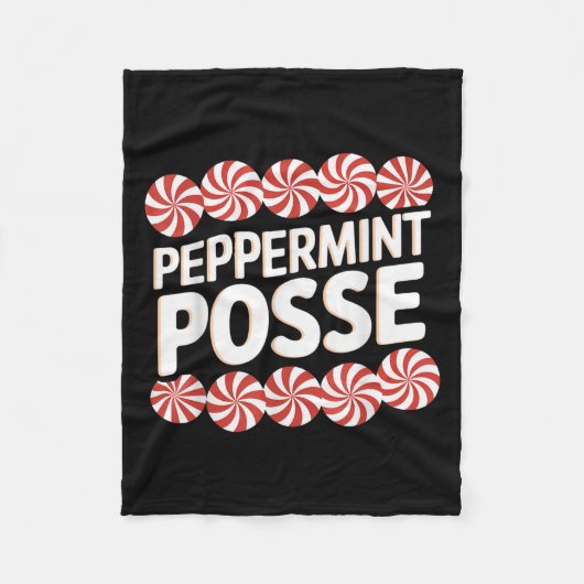 Peppermint Sse Festive Christmas Candy Theme Famil Fleece Deken (Voorkant)