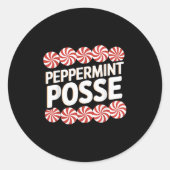 Peppermint Sse Festive Christmas Candy Theme Famil Ronde Sticker (Voorkant)