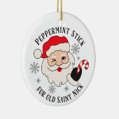 Peppermint Stick for Old Saint Nick Keramisch Ornament (Rechts)