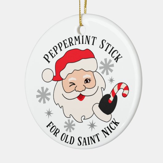 Peppermint Stick for Old Saint Nick Keramisch Ornament (Links)
