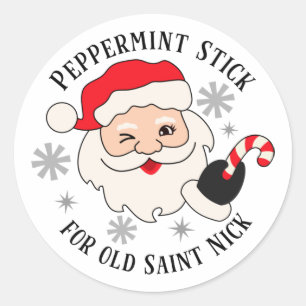 Peppermint Stick for Old Saint Nick Ronde Sticker