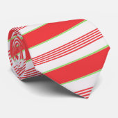Peppermint Stick Red en White Striped Stropdas (Opgerold)