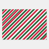 Peppermint Stick Stripes in Red, Green, and White Inpakpapier Vel (Voorkant 3)
