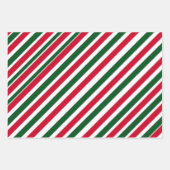 Peppermint Stick Stripes in Red, Green, and White Inpakpapier Vel (Voorkant 2)
