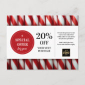 Peppermint Sticks Kerstmis Custom Coupon Korting Briefkaart (Voorkant)