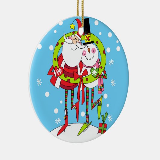 Peppermint Stix Santa and Snowman Ornament (Rechts)