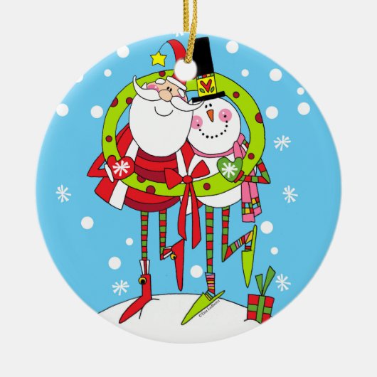 Peppermint Stix Santa and Snowman Ornament (Voorkant)