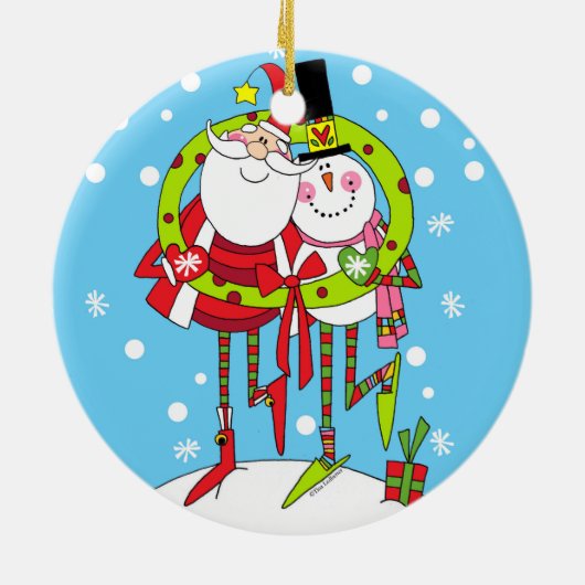 Peppermint Stix Santa and Snowman Ornament (Achterkant)