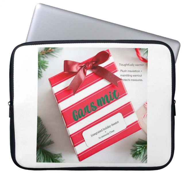 Peppermint Streep Verrassing Opberger Laptop Sleeve (Voorkant)
