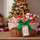 Peppermint strepen gepersonaliseerd cadeaulabel