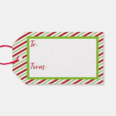 Peppermint strepen gepersonaliseerd cadeaulabel (Achterkant Horizontaal)