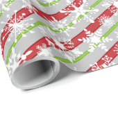 Peppermint strepen gepersonaliseerd   inpakpapier (Rol Hoek)