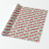 Peppermint strepen gepersonaliseerd   inpakpapier (Uitgerold)