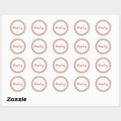 Peppermint strepen gepersonaliseerd  ronde sticker (Vel)