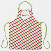 Peppermint strepen gepersonaliseerd schort (Voorkant)