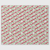Peppermint strepen, gepersonaliseerd verpakkingspa cadeaupapier (Vlak)