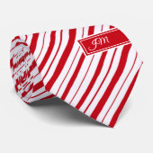 Peppermint Stripe Classic Leuke Initialen Kerst Stropdas (Opgerold)