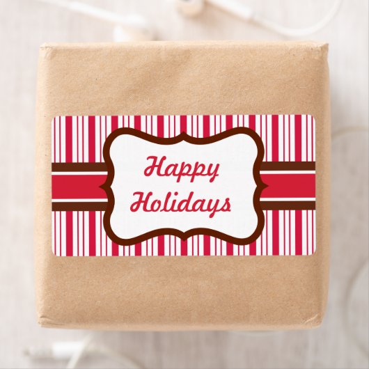 Peppermint Stripe Gift-Label kerstlabels Etiket (Insitu)