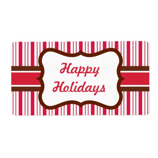 Peppermint Stripe Gift-Label kerstlabels Etiket (Voorkant)