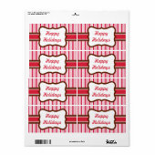 Peppermint Stripe Gift-Label kerstlabels Etiket (Full Sheet)