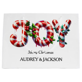 Peppermint Stripe Joy Christmas Groot Cadeauzakje