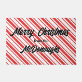 Peppermint Stripe kerst Deurmat (Voorkant)