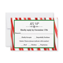 Peppermint Stripe Kerstmis-RSVP-reactiekaart