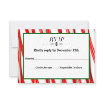 Peppermint Stripe Kerstmis - RSVP-reactiekaart