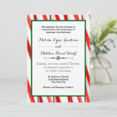 Peppermint Stripe Kerstmis - Uitnodiging voor de b (Staand voorkant)