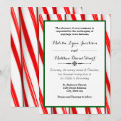 Peppermint Stripe Kerstmis - Uitnodiging voor de b (Voorkant / Achterkant)