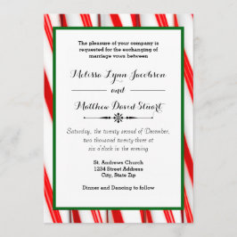 Peppermint Stripe Kerstmis - Uitnodiging voor de b