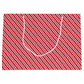Peppermint Stripe Red and White Classic Christmas Groot Cadeauzakje (Voorkant)