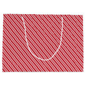 Peppermint Stripe Red and White Classic Christmas Groot Cadeauzakje (Achterkant)