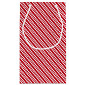 Peppermint Stripe Red and White Classic Christmas Klein Cadeauzakje (Achterkant)