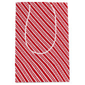 Peppermint Stripe Red and White Classic Christmas Medium Cadeauzakje (Voorkant)